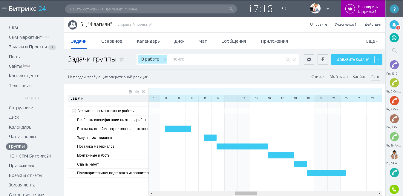 Битрикс для управления проектами
