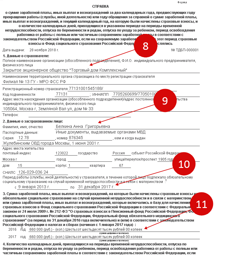 Образец заполнения справки 182н в 2022 году